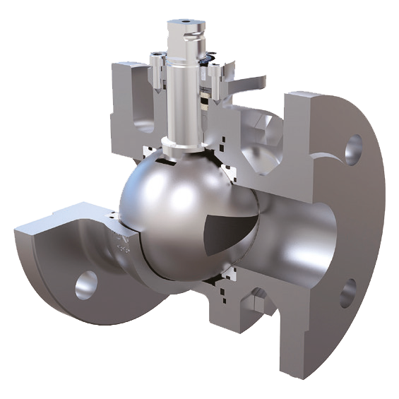 PEKOS KULEVENTIL MED V-PORT FOR REGULERING